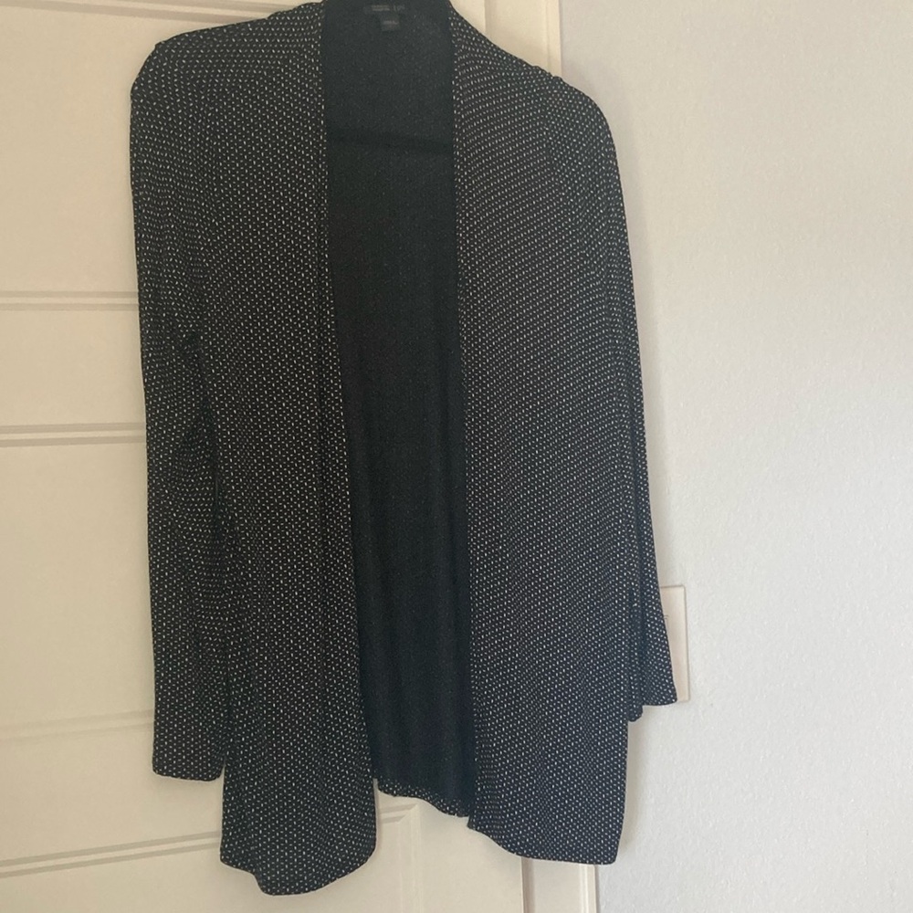 J. Jill Wearever Cream Gray and Black soft jacket